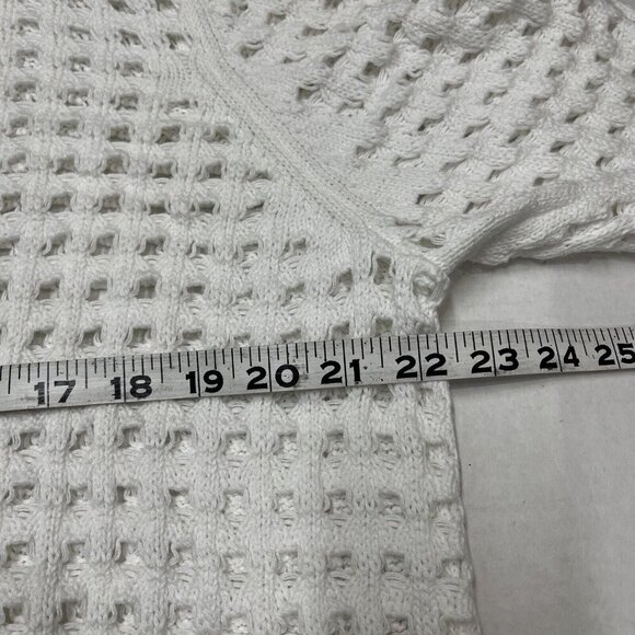 Michael Kors Sweater Womens L White Open Knit Pullover Tunic Beach Lagenlook - Picture 10 of 10